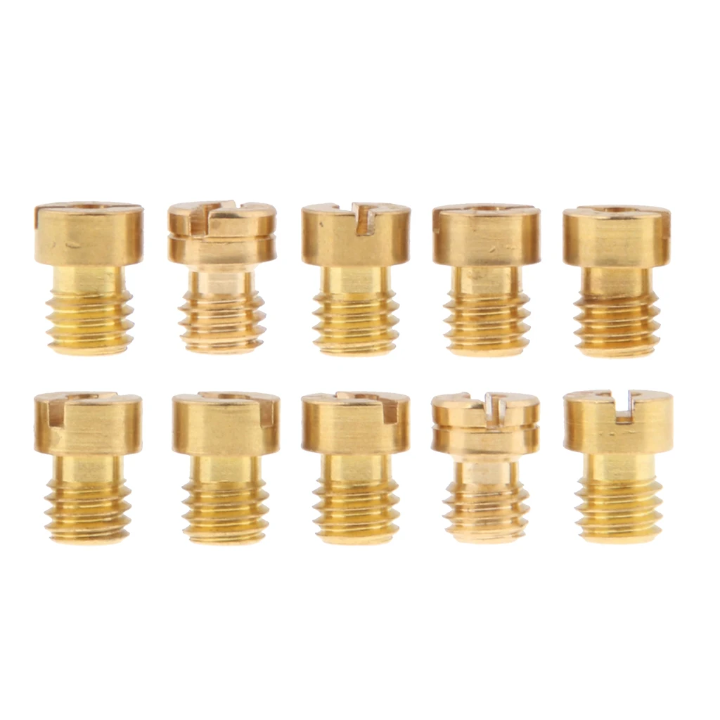10 Pcs Slow Air Jet Carburetor Injector Nozzle Main Jet 108 - 124 High Class Quality Copper Material Carburetor Main Jet Kit