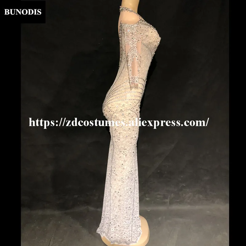 ZD387, женская сексуальная Длинная юбка из пряжи и тюля, короткий рукав, сверкающие кристаллы, 3D Рисунок теней, цветы, для ночного клуба, вечерние, одежда для сцены