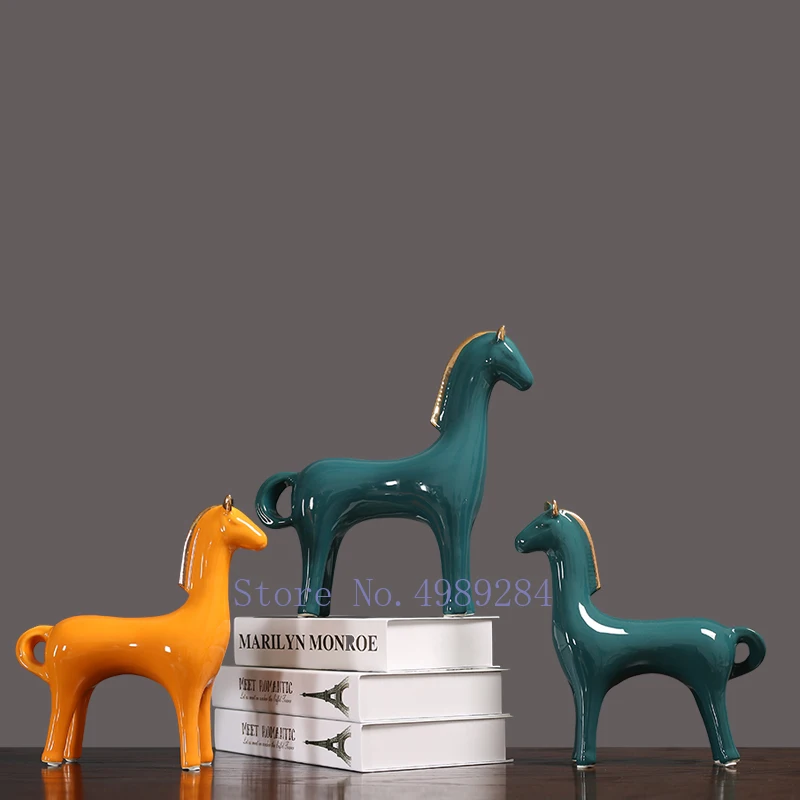 

ceramics animal abstract horse Handmade artwork Chinese retro ornaments Home desk living room Decorative accessories