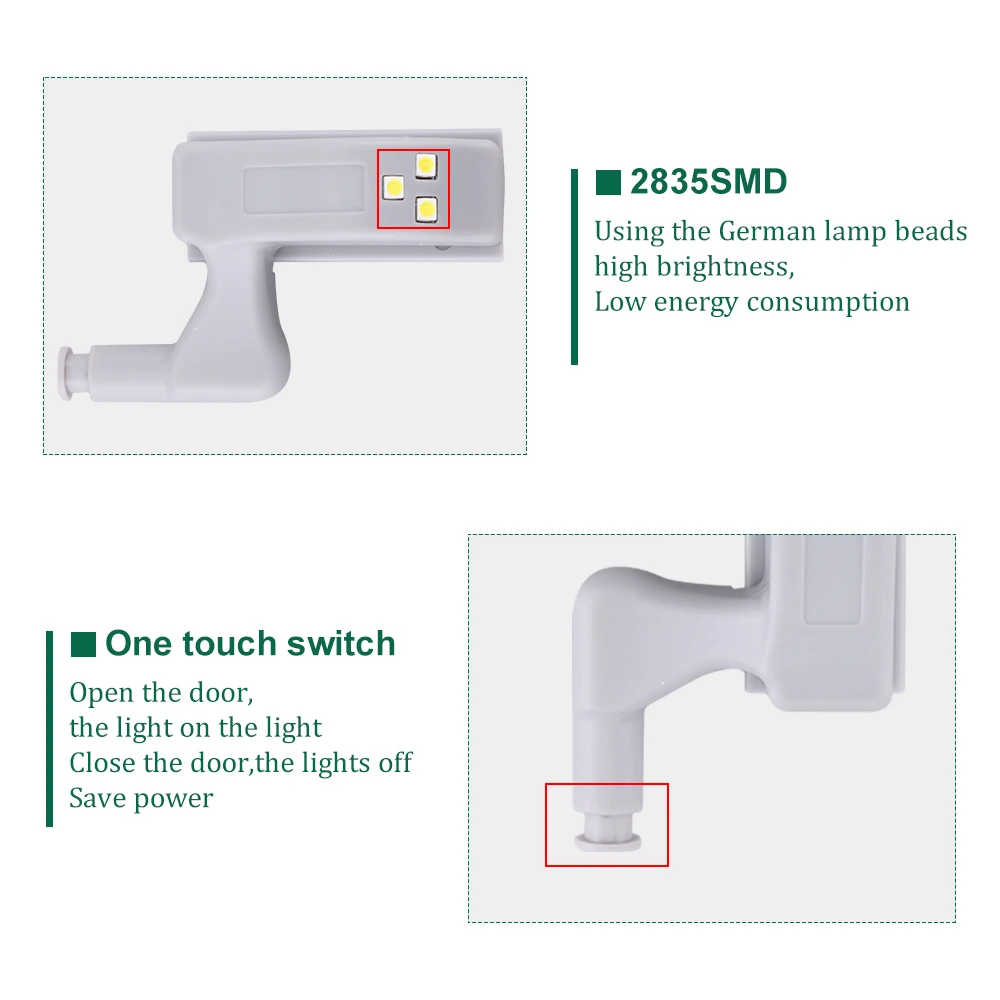 Светодиодный сенсорный светильник с внутренней петлей 6 шт. мини размер кухонный