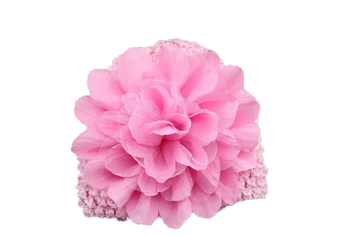 

NEW Fashion child infant hair accessories chiffon flower crochet baby cap knitted hat kids todder baby accessories 10pcs/lot