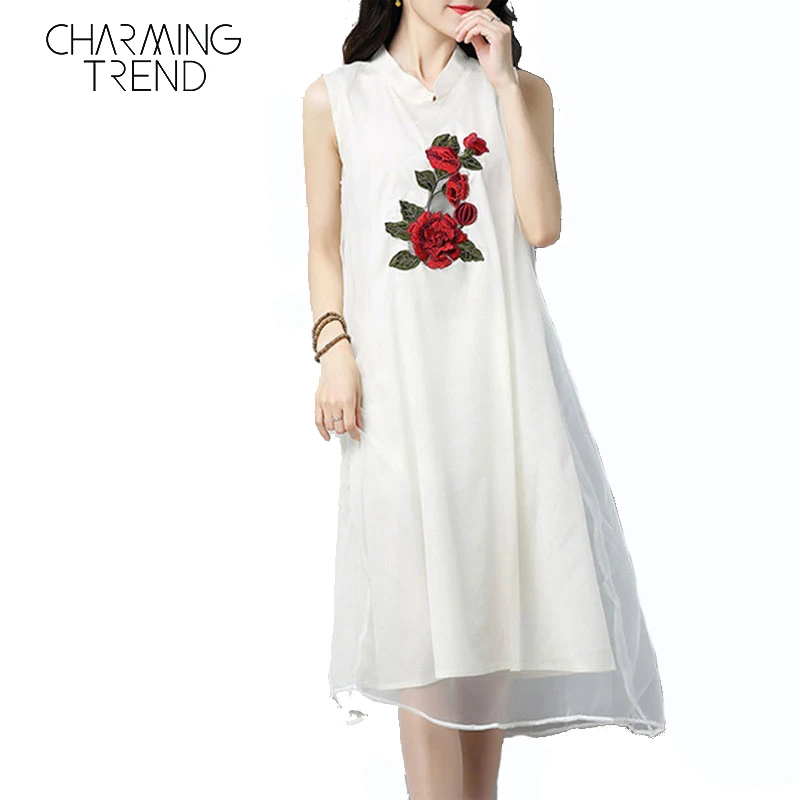 band collar embroidery shift dress band collar embroidery shift dress