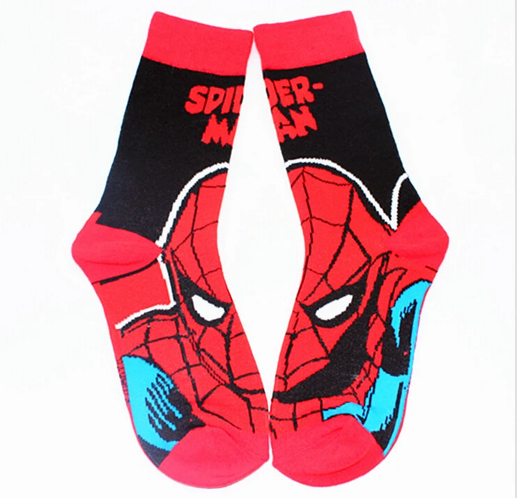 24 шт. = 12 пар, популярные мужские классические носки с Суперменом, Бэтменом, Халком, человеком-пауком, 24 шт./лот/партия