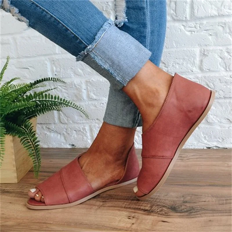 

VTOTA Ladies Gladiator Peep Toe Flat Summer Sandals Elastic Band Fashion Platform Shoes Women Plus Size Female Casual Footwear