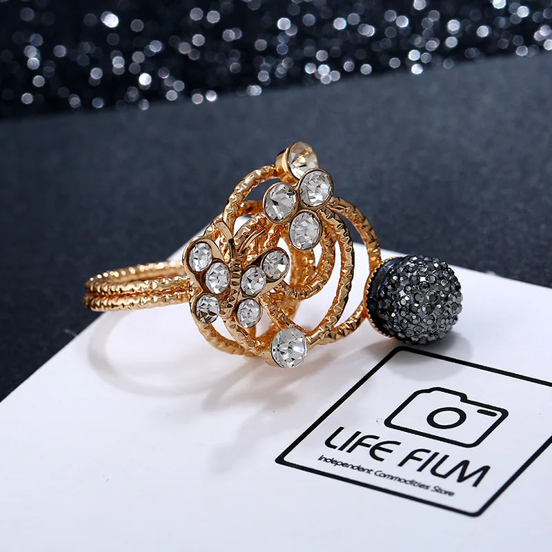 New Fashion  Gold-Color Korean Elegant Women Lovely Girls  Rings for women girls With Gift bag