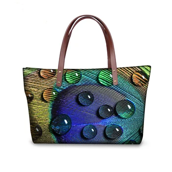 

Fashion Women Handbags Animal Peacock Printing Shoulder Bag Vintage Shopping Bag Large Capacity Ladies Handbags Bolsa Feminina
