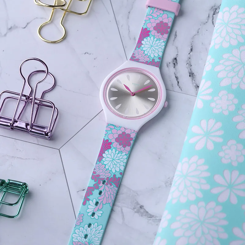 

Swatch Watch SKIN Gorgeous Flower Print Quartz Watch SVOZ100
