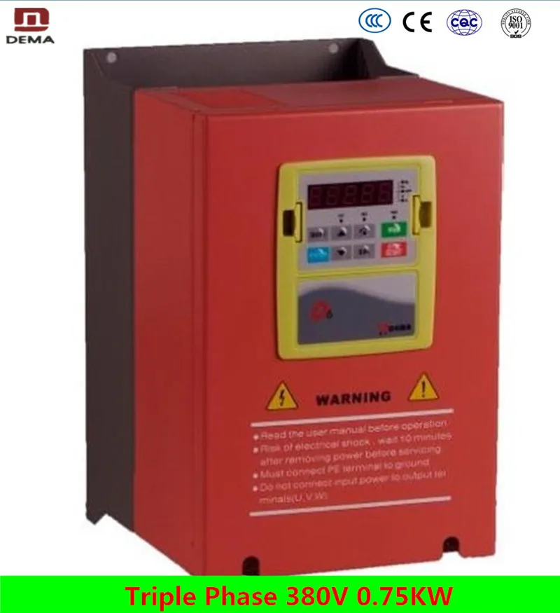 

DEMA D6B Series Vector 0.75KW 50hz 60hz 3Phase 380V Inverter VFD Frequency Converter AC Drive For Industrial Washing Machine