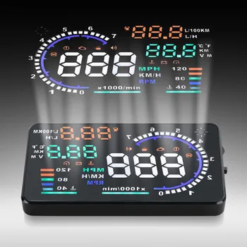 

A8 5.5" Car HUD Head Up Display OBD II 2 Speed Warning System Fuel Consumption 6.12