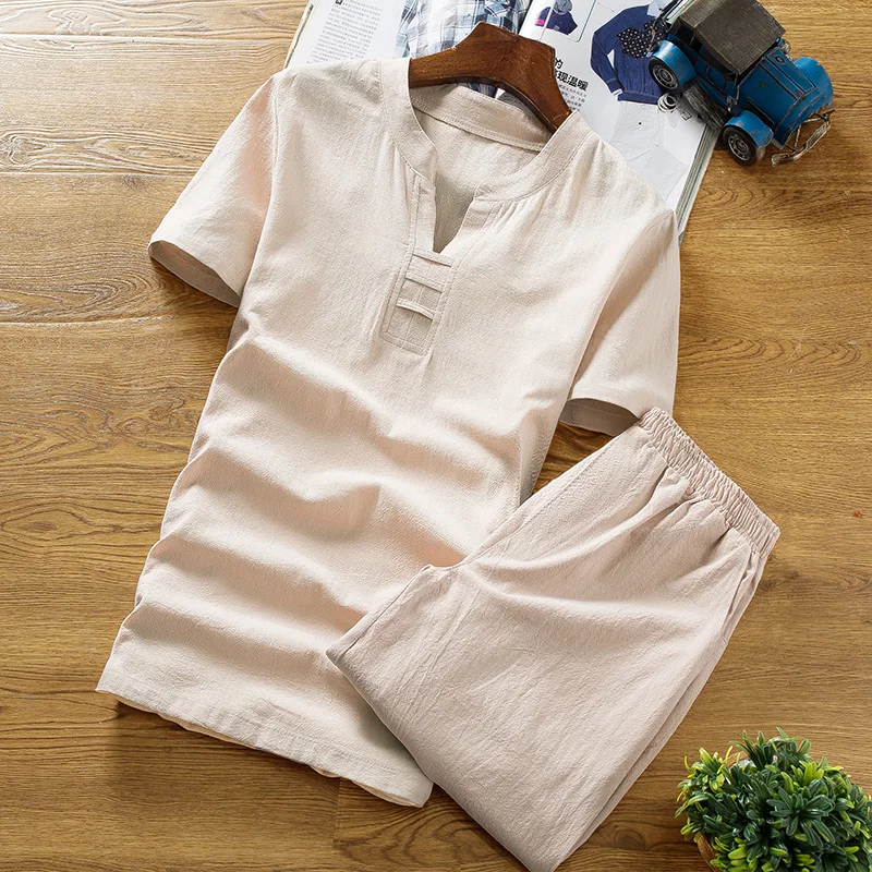 

2019 Summer Men's Leisure Sports Set Large Code Cotton Machine Men's Wear