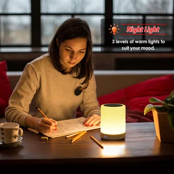 

Rechargeable Warm White Light RGB Color Bedrooms Living Room Portable LED Bedside Table Lamps Touch Lamp Night Light