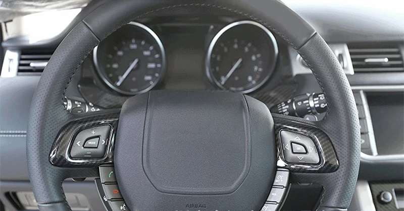 Carbon Fiber Car Styling Accessories Steering Wheel Button Frame Cover Trim Stickers for Land Rover Range Rover Evoque 2012