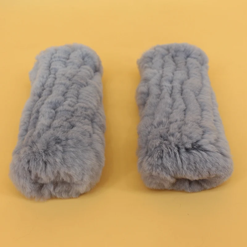 Новое поступление, женские вязаные перчатки из натурального меха кролика Рекс, одноцветные теплые женские перчатки, подарок для жены, 25 см, теплые перчатки на запястье