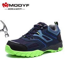 MODYF Для Мужчин's Сталь носком Рабочая безопасная обувь Легкий дышащий материал; Рабочая обувь анти-прокол Non-Slip Светоотражающие Повседневное тапки