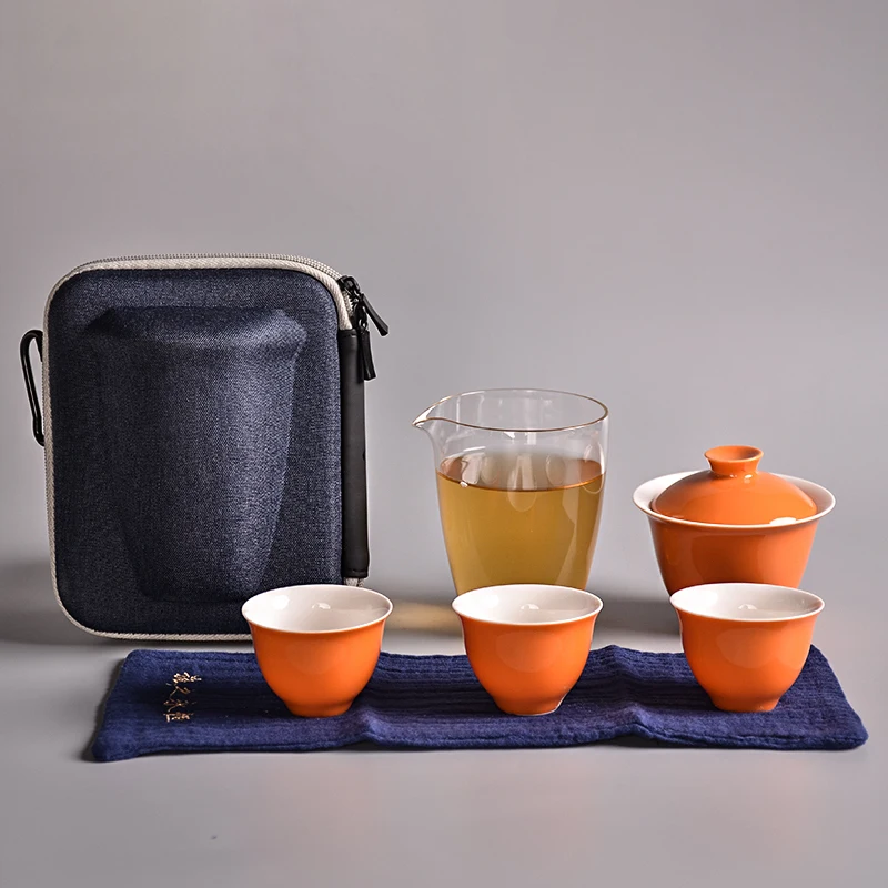 TANGPIN керамические чайники, чайники gaiwan, китайские чайные чашки, портативный чайный набор для путешествий с сумкой для путешествий