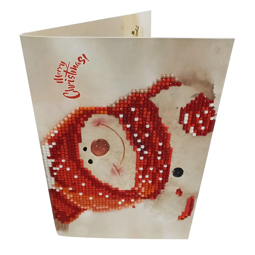 Разнообразие Алмазная мультяшная картина Мини Санта Клаус Счастливого Рождества бумажное ремесло Carte de voeux креативный Tarjeta de felicitacion#2 - Цвет: 1PC D