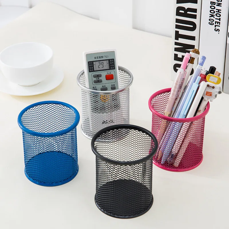 

Student Stationery Square Iron Spray Rust Pen Holder Metal Pen Holder Desktop Storage Debris Tube