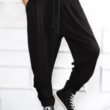 Новые корейские модные повседневные штаны-шаровары, зауженные повседневные брюки, большие размеры, мужские певцы Танцовщицы, для сцены, показа, брюки, крестообразные штаны