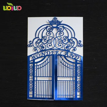 10 комплектов Лазерная огранка ворота дизайн арабский Свадебный Пригласительный карточка с внутренней бумагой и конверт бесплатный логотип