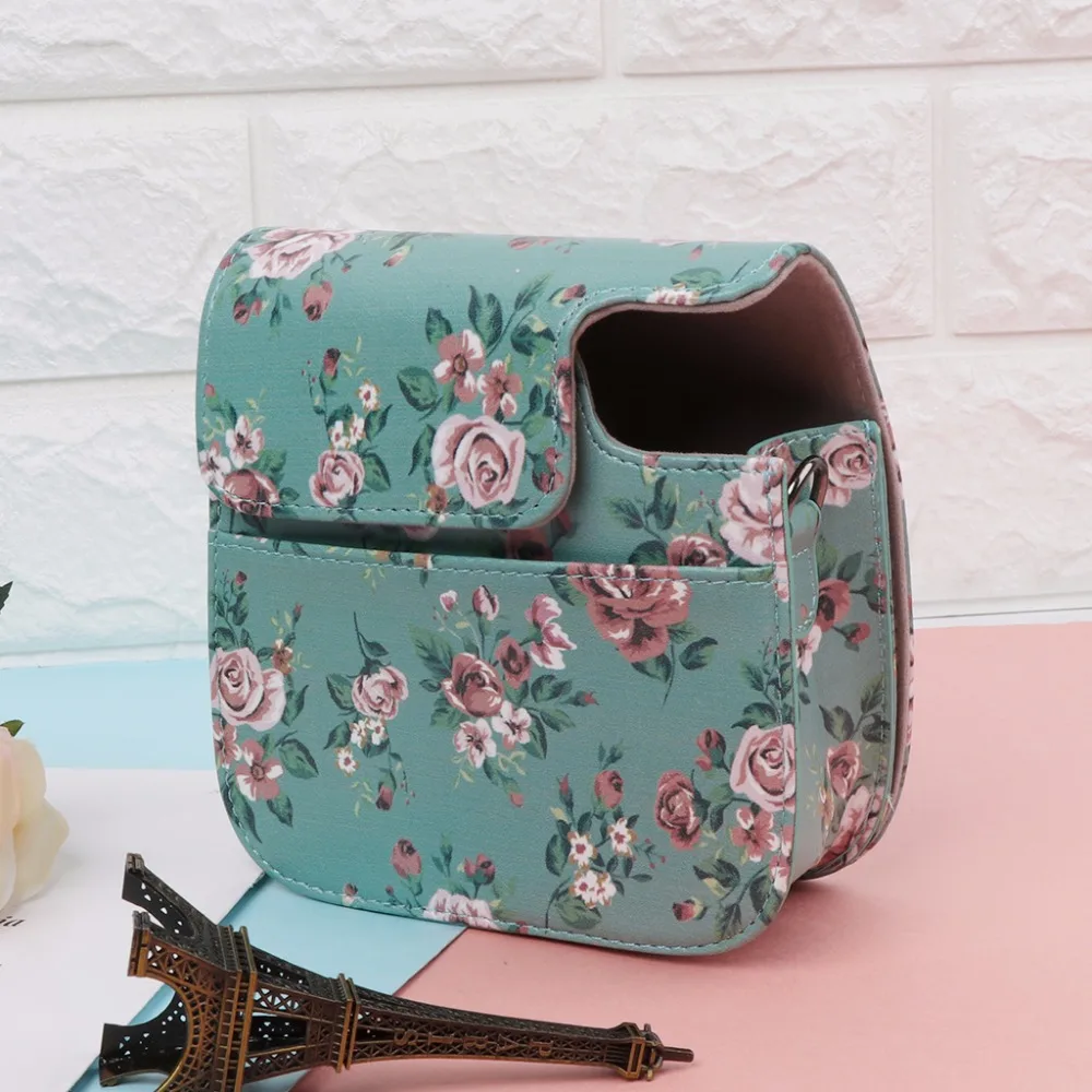 Instax Mini 8/9 сумки для камеры цветочные чехлы из искусственной кожи на ремешке для Fujifilm