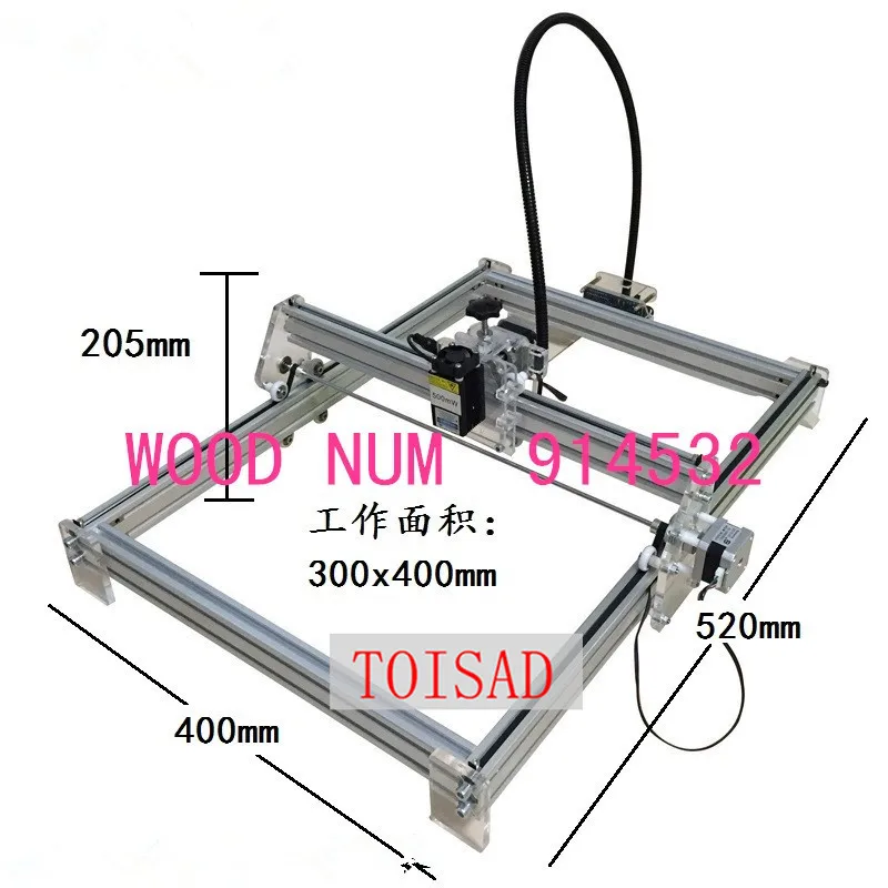 

100 mw DIY desktop mini laser engraving machine marking carving machine,300*400 working face