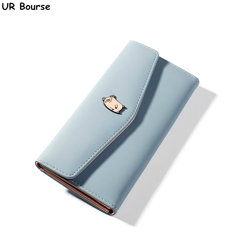 

UR BOURSE Women's Long Clutch Girls Pu Leather Coin Purse Lady Multi-card Wallet Female Large Capacity Wallet Card Holder Buckle