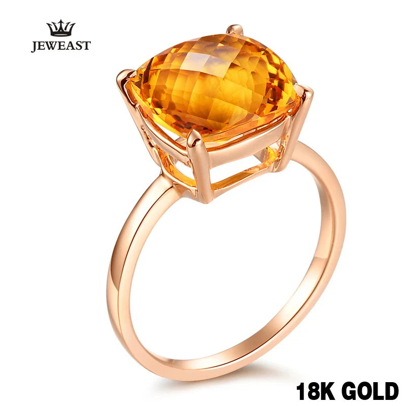 18k 14k Natural Citrine Rose Gold Ring Elegant And Beautiful Minimalism Affordable Price Women ...