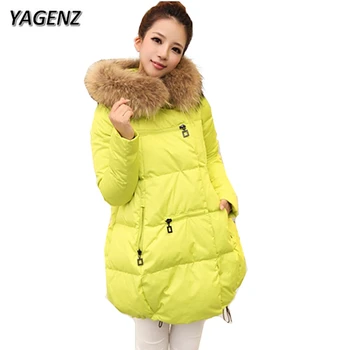 

Large size Hooded Jacket Women Winter Coats 2019 Loose Medium long Down cotton Jacket Women Parkas Warm Big Fur collar Outerwear