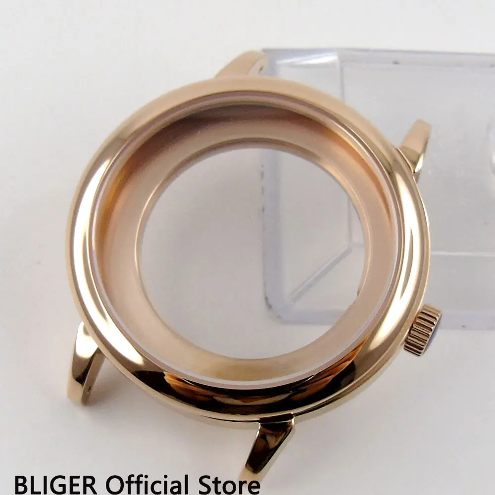 

40MM Stainless Steel Rose Golden Case Fit for ETA 2836 MIYOTA 8215 Automatic Movement Men's Watch Case C69