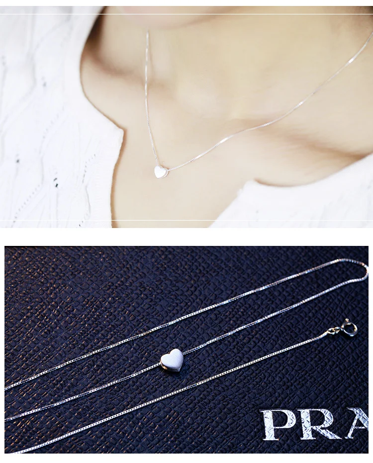 Bijoux чешские 925 пробы Серебряное сердце Цепочки и ожерелья s для Для женщин модная Длинная цепочка, чокер эффектные украшения в подарок воротник