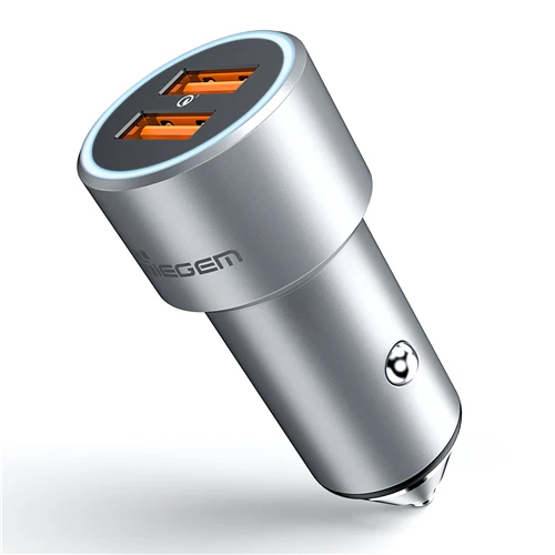 TIEGEM 36 Вт автомобильное зарядное устройство двойной USB быстрая зарядка 3,0 мобильный телефон автомобильное зарядное устройство адаптер быстрое зарядное устройство для samsung S8 S9 huawei P20 - Тип штекера: Silver