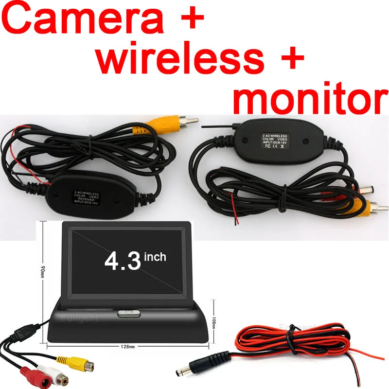 Высокое разрешение 4," 5" цветной TFT lcd Складной автомобильный монитор помощи при парковке DC 12V Складной автомобильный монитор с камерой заднего вида - Название цвета: wireless monitor 4