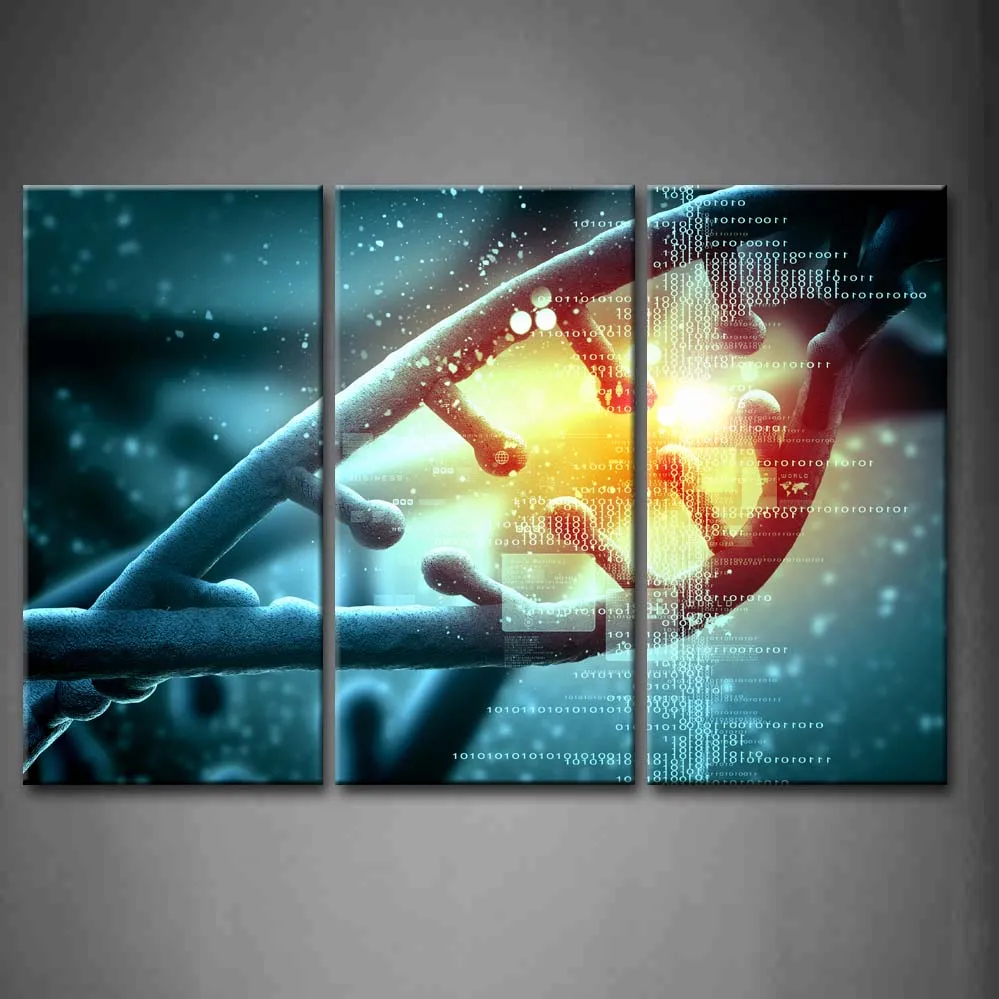 

Framed Wall Art Pictures Color Dna Molecule Abstract Canvas Print Abstract Posters With Wooden Frames For Living Room