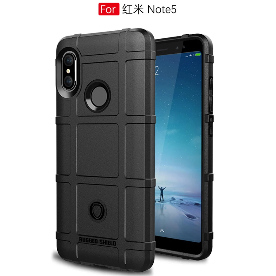 

Silicone Rugged Shield Slim Armor Hybrid Matte Cover For Redmi Note 5 Pro Anti Fall Shell For Redmi Note 5 Global Version