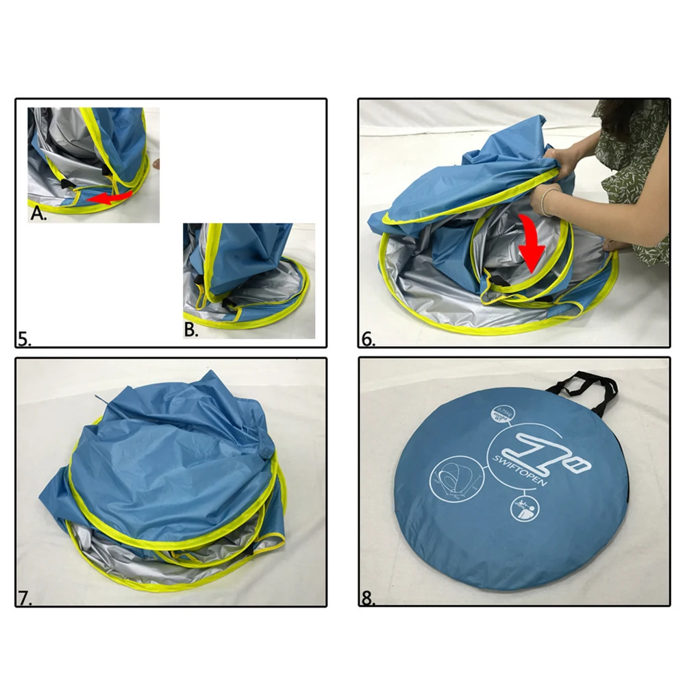 Portable Swimming Pool Beach Sunshade Tent Kids Baby Camping UV Protection Blanket Mat Waterprool Windproof Sleeping Mattress