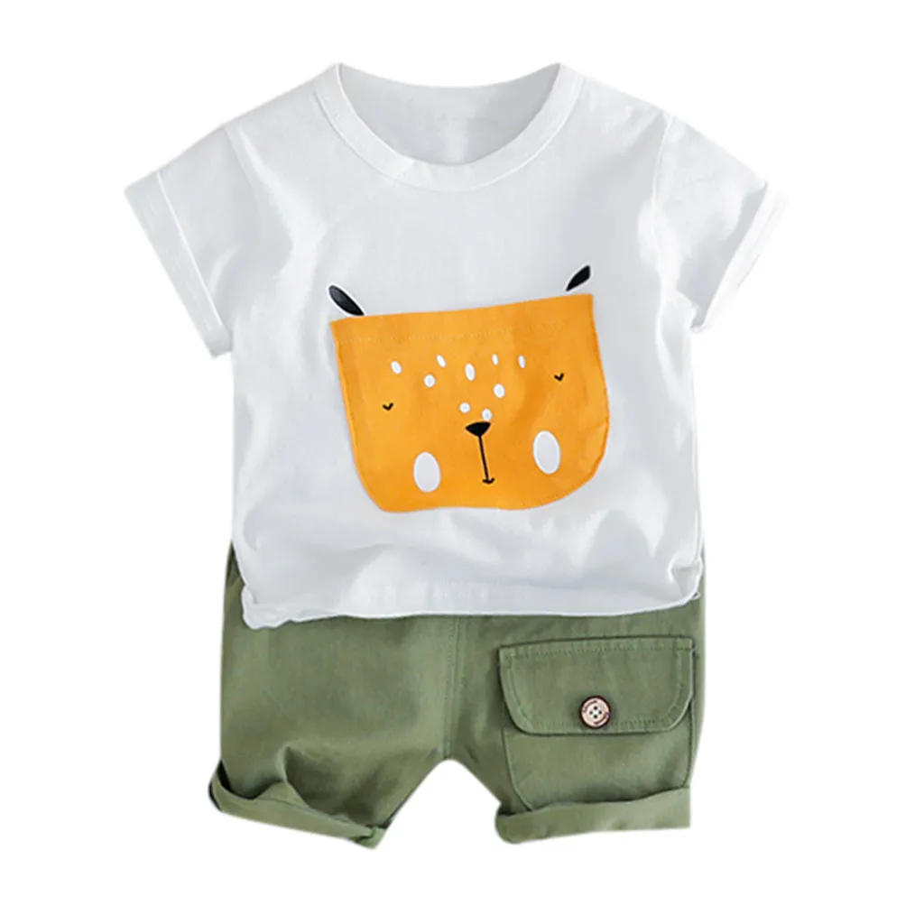 

Toddler Baby Kids Boys Cartoon Dog Tops Short Pants Casual Outfits Set Baby Boy Clothes Cute Infant Cotton HOOLER
