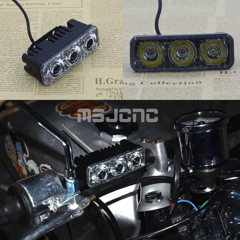 

Motorcycle Fog Light Super Bright 18w 3 LED Electric Bike / Motorcycle Headlight Work Light Night Driving Safety Riding Lamp