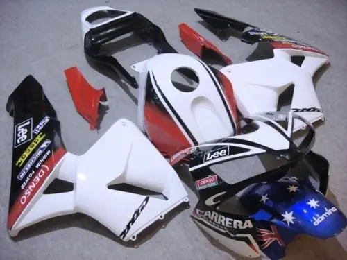 Мотоцикл обтекатель комплект для HONDA CBR600RR F5 03 04 CBR 600RR 2003 2004 cbr600rr ABS белый красно-черные обтекатели комплект