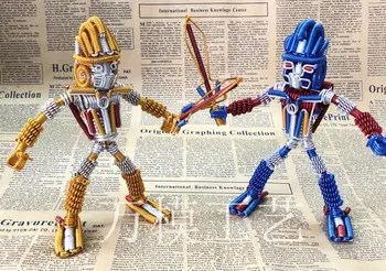 

2PC SET All aluminum small motorcycle Transformers film leaders Spiderman hero series wire abstract statue home decoration