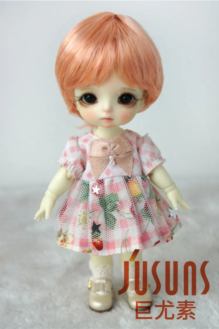 D28053 1/8 модные кукольные парики Размер 5-6 дюймов Enfant короткие BJD парики синтетические мохеровые кукольные аксессуары - Цвет: Blend orange