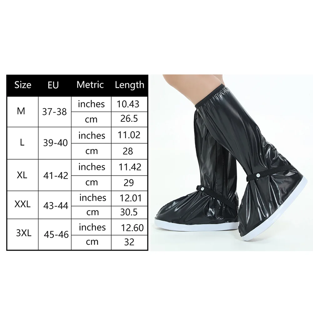 Unisex Reusable Rain Boots Portable Snow Protective Overshoes Anti Slip Long Tube Travel Waterproof Lightweight Shoe Cover