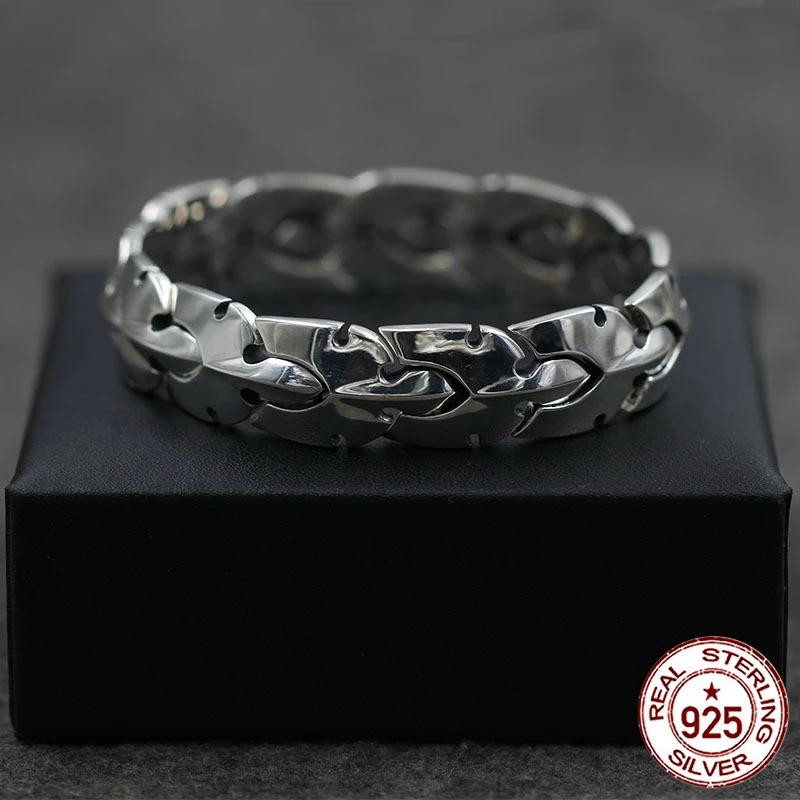 

100% S925 sterling silver men's bracelet personality fashion retro punk style bird cross shape to send a gift of love 2018 hot