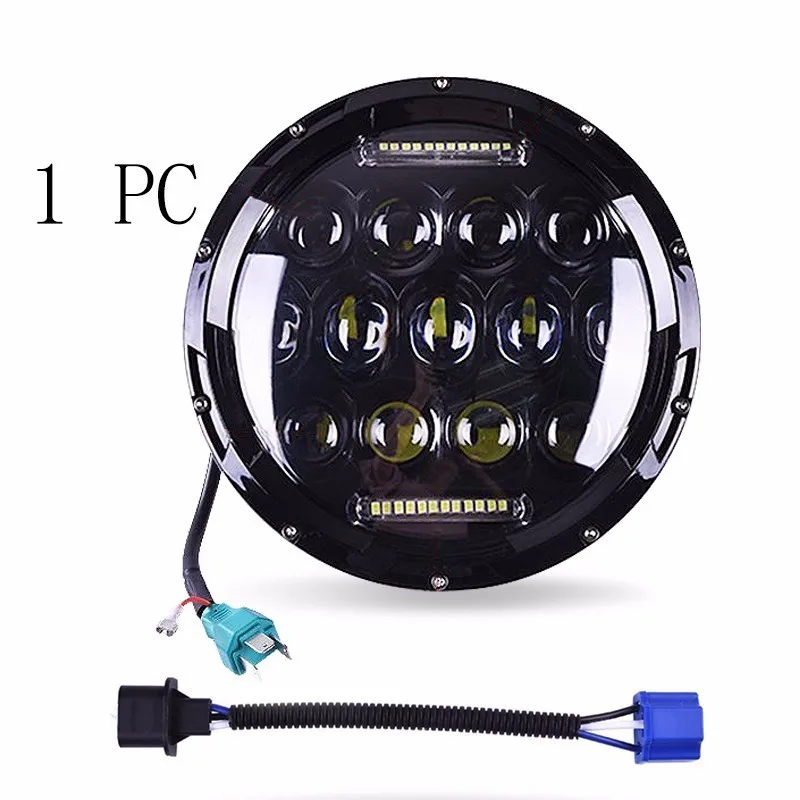 

7" inch Round 75W Hi/Low Beam Motorcycle LED Headlight Bulb DRL DC 12V 24V for Harley Davidson For 4X4 Jeep Wrangler JK