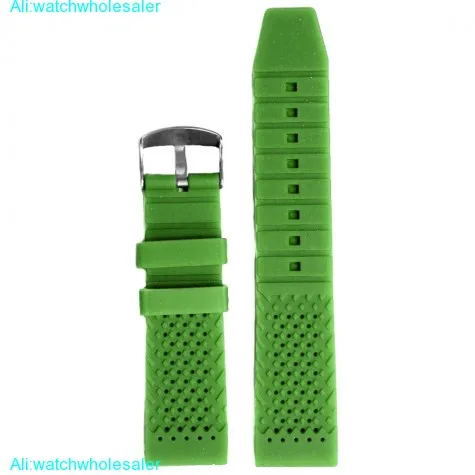 20mm Clover Green Silicone Jelly Rubber Ladies Men Watch Band Straps WB1051O20JB