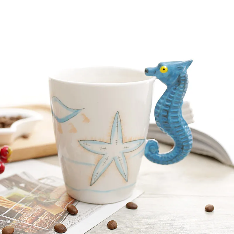 Креативная 3D Дельфин Осьминог кружка животные керамическая кружка забавная Кофейная Кружка Пивная Кружка с печеньем фарфоровая чашка подарок
