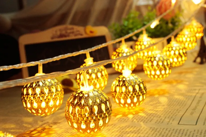 Новинка Золотой шар праздничные огни 5 м 20 светодиодный гирлянды для свадебной вечеринки сказочные украшения огни