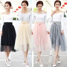 2016 Summer New Fashion Big Swing Maxi Skirts Womens High Waist Tutu Long Tulle Skirt
