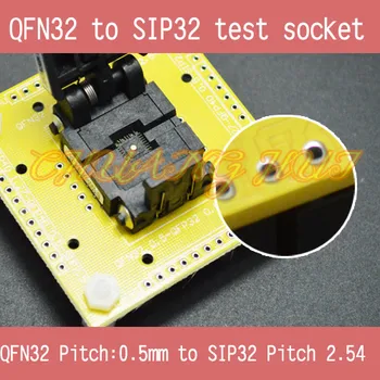 

QFN32 to SIP32 test socket QFN32 WSON32 MLF32 DFN32 0.5mm to SIP32 2.54mm socket