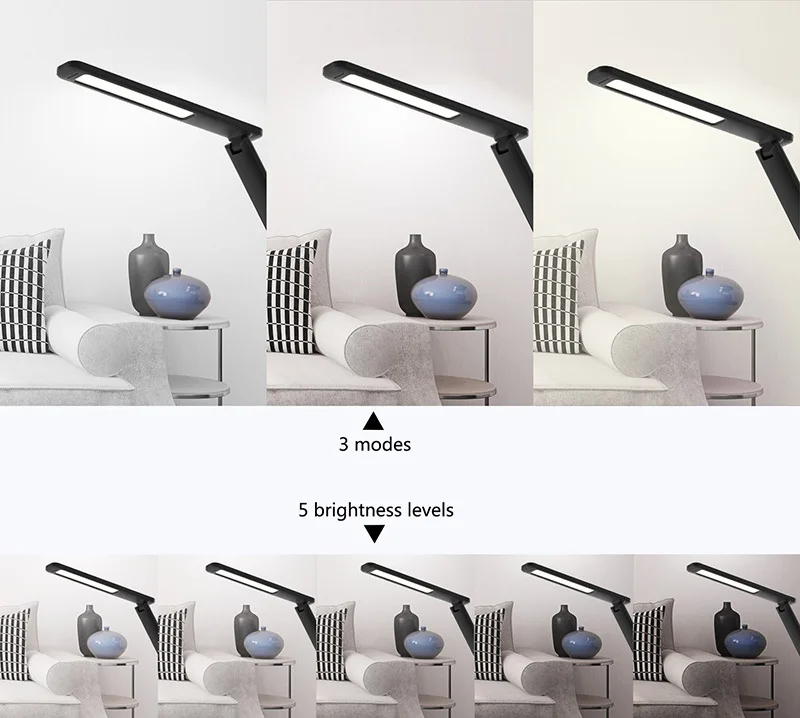 Современная кожа 8 Вт Dimable офисный настольный свет Led с usb-портом для зарядки три цвета Температура для бизнес работы подарок