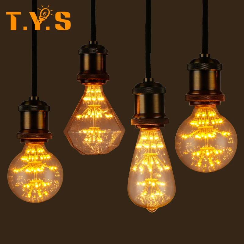 E27 Retro Vintage LED bulb lamp GLASS TREE Filament Edison Style decorative light bulb christmas